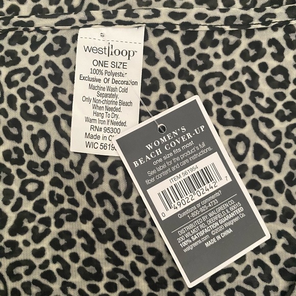 NWT West Loop Beach Cover Up Sheer Leopard Print One Size - Picture 5 of 5